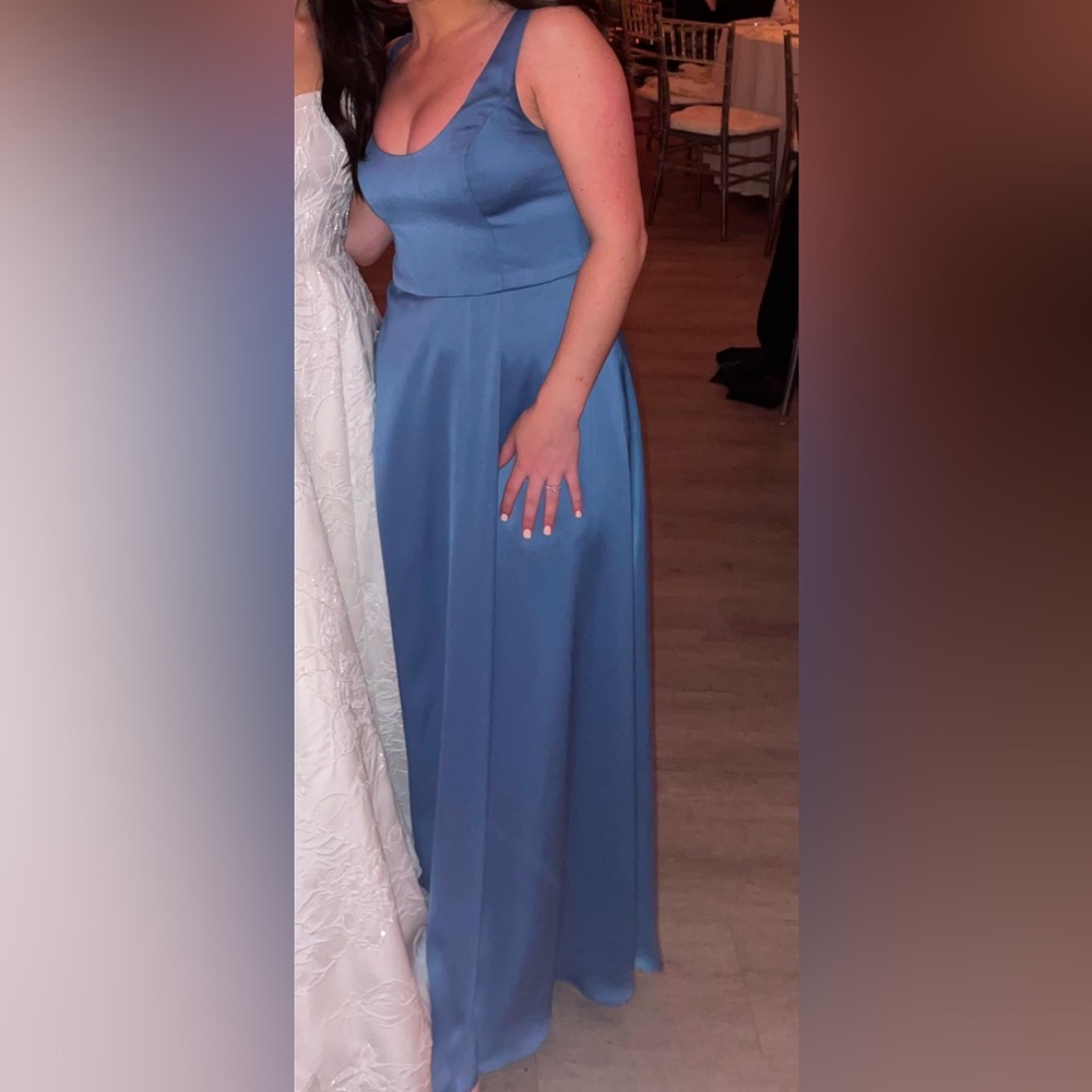 Elegant Blue Satin Gown
